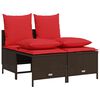 vidaXL Set Divani da Giardino 4 pz con Cuscini Marrone in Polyrattan