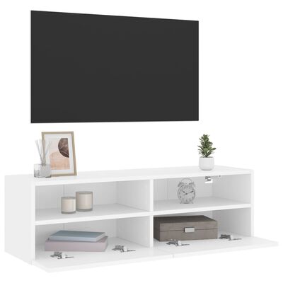 vidaXL Mobile TV a Parete Bianco 100x30x30 cm in Legno Multistrato