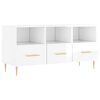 vidaXL Mobile Porta TV Bianco Lucido 102x36x50 cm in Legno Multistrato