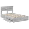 vidaXL Letto con Contenitore con testiera Grigio Sonoma 135 x 190 cm