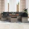 vidaXL Set Divano da Giardino con cuscino 9 pcs Grigio polyrattan
