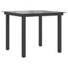 vidaXL Tavolo da Giardino Nero 80x80x74 cm in Alluminio e Vetro