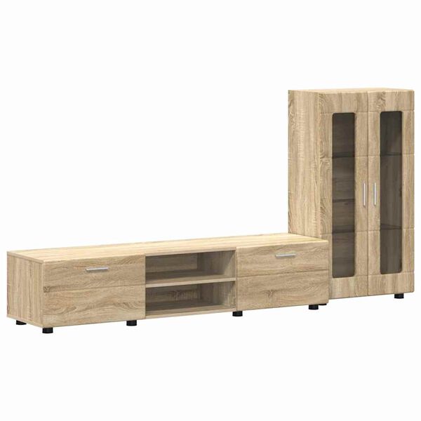 vidaXL Set mobile TV con porta FLORIN Rovere Sonoma Legno multistrato