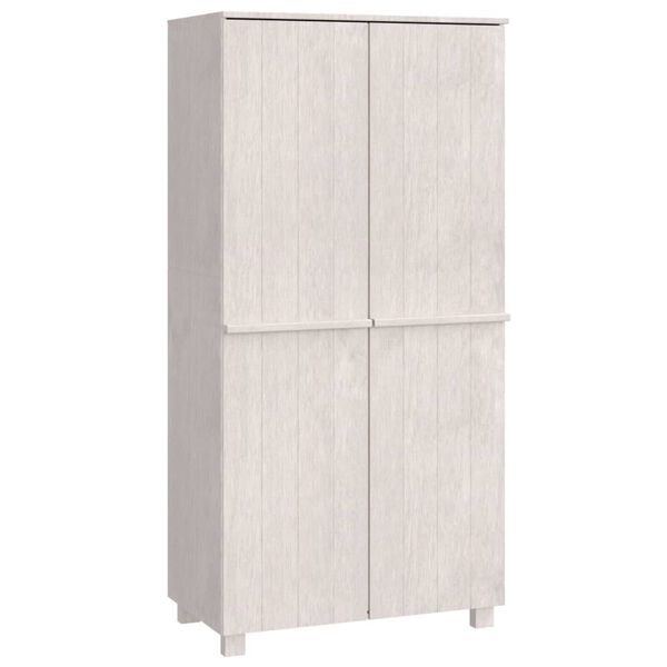vidaXL Armadio HAMAR Bianco 89x50x180 cm in Legno Massello di Pino