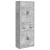 vidaXL Set di armadi 2 pz Grigio Cemento Legno ingegnerizzato