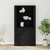 vidaXL Credenza Rovere Nero 80 x 33 x 150 cm Legno multistrato