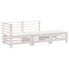 vidaXL Set Salotto da Giardino 3 pz Bianco in Legno Massello di Pino