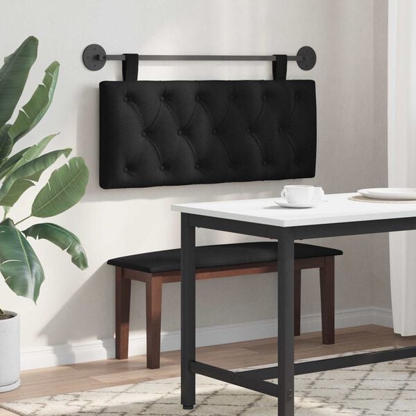 vidaXL Testata appesa Montaggio a parete Nero 110 x 55 x 7 cm Tessuto