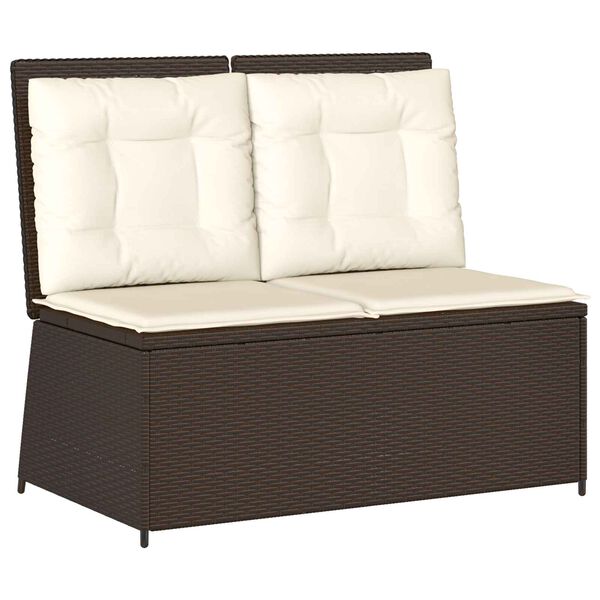 vidaXL Panchina da giardino Marrone polyrattan