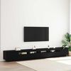 vidaXL Set mobile TV 3 pcs Nero 300 x 35 x 40 cm Legno multistrato