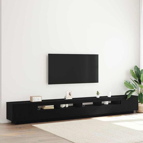 vidaXL Set mobile TV 3 pcs Nero 300 x 35 x 40 cm Legno multistrato