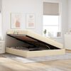 vidaXL Letto con contenitore e materasso Crema 180 x 200 cm Poliestere