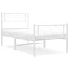 vidaXL Giroletto con Testiera e Pediera Metallo Bianco 100x200 cm