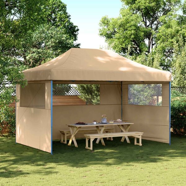 vidaXL Tenda Party Beige 292 x 440 x 315 cm Tessuto Oxford