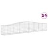 vidaXL Cesti Gabbioni ad Arco 9 pz 400x50x60/80 cm Ferro Zincato