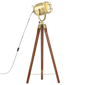 vidaXL Lampada da Terra a Treppiede Legno Massello di Mango 97 cm