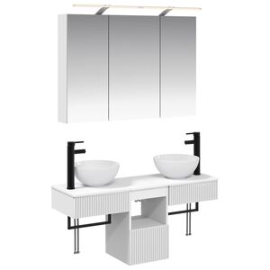 vidaXL Set di Armadi da Bagno 4 pcs Bianco 100 x 14,5 x 70 cm