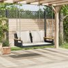 vidaXL Panchina a Dondolo con Cuscini Nera 109x62x40 cm in Polyrattan