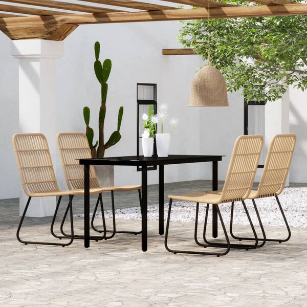vidaXL Set Mobili da Pranzo per Giardino 5 pz Rovere