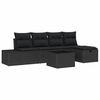 vidaXL Set Divano da Giardino 6 pz Nero polyrattan