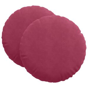 vidaXL Cuscini per Seduta 2 pcs Rosso Vino Ø80 x 29 cm Velluto