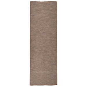 vidaXL Tappeto da Esterni a Tessitura Piatta 80x250 cm Marrone