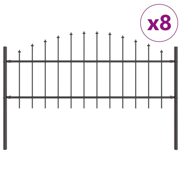 vidaXL Recinzione per Giardino 8 pcs Grigio 170 x 140 cm