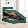 vidaXL Letto con contenitore e LED Verde Scuro 120 x 200 cm Velluto