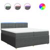 vidaXL Giroletto a Molle con Materasso Grigio Scuro 200x200 cm Tessuto