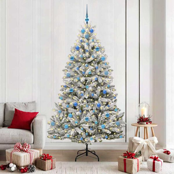 vidaXL Albero di Natale artificiale con 300 LED Verde e Bianco 210 cm