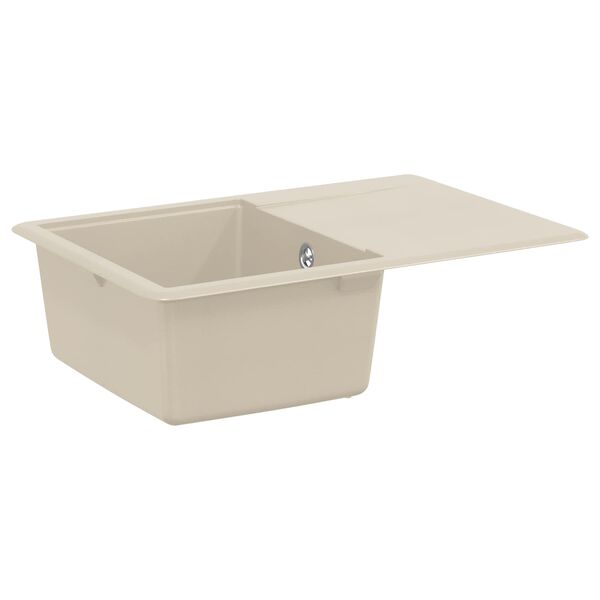 vidaXL Lavello Beige 670 x 460 mm 80% Quarzo e 20% Resina
