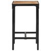 vidaXL Set Bar 3pz Legno Massello Mango Grezzo e Metallo