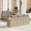 vidaXL Set Divano da Giardino 6 pcs Beige Poly Rattan