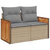 vidaXL Set Divano da Giardino 6 pz con Cuscini Beige Polyrattan Acacia