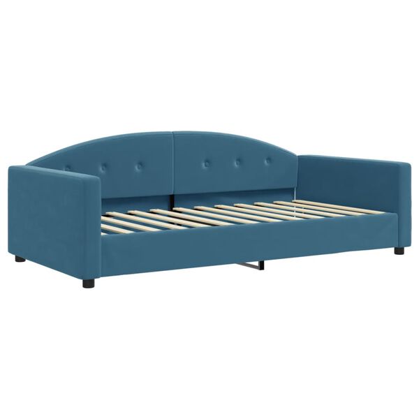 vidaXL Divano Letto con Materasso Blu 100x200 cm in Velluto