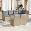 vidaXL Set Divano da Giardino Beige polyrattan