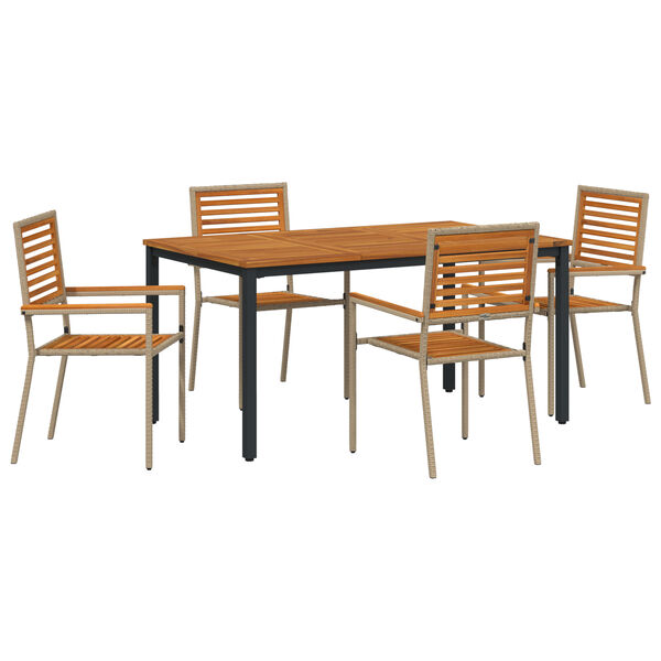 vidaXL Set da Pranzo per Giardino 4 pcs Beige polyrattan