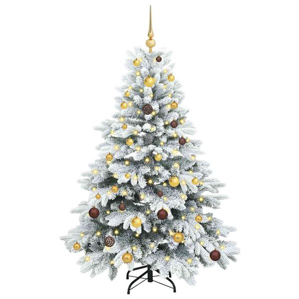 vidaXL Albero di Natale artificiale con 150 LED Bianco 150 cm PE e PVC