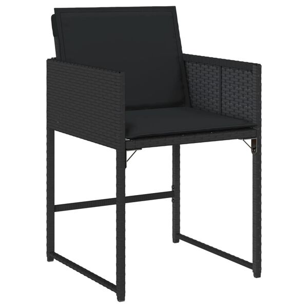 vidaXL Set da Pranzo da Giardino 7 pz Nero con Cuscini in Polyrattan
