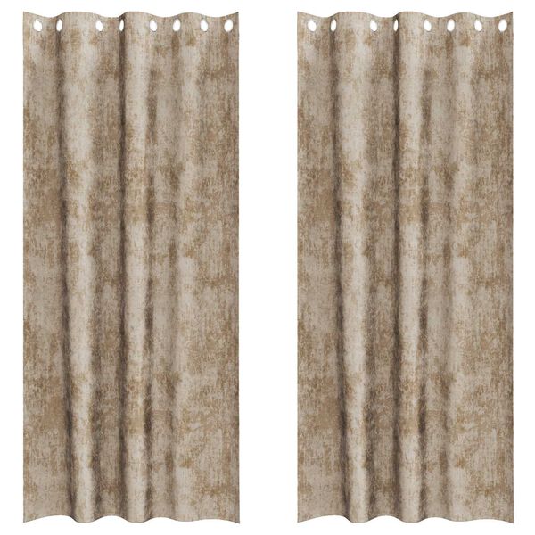 vidaXL Tende in Velluto con tende 2 pcs Champagne 245 x 140 cm Velluto