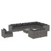 vidaXL Set Divani da Giardino 11 pz con Cuscini in Polyrattan Grigio