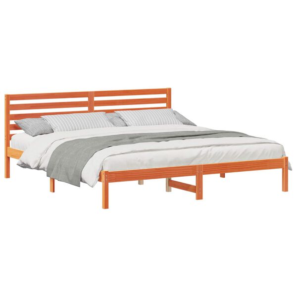 vidaXL Struttura del letto Marrone cerato 200 x 200 cm Pino massello