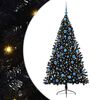 vidaXL Albero di Natale artificiale con luci integrate Nero 180 cm PVC