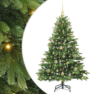 vidaXL Albero di Natale artificiale con 150 LED Verde 150 cm PE e PVC