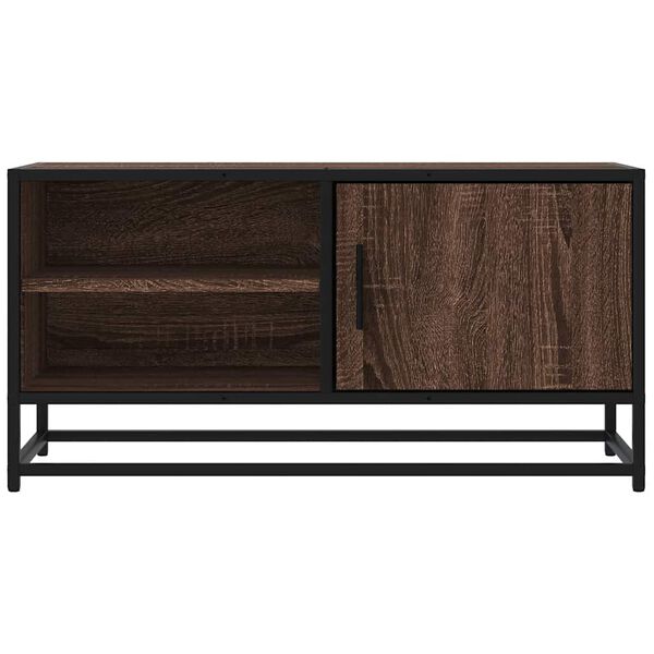 vidaXL Mobile TV Rovere Marrone 80x34,5x40cm Legno Multistrato Metallo