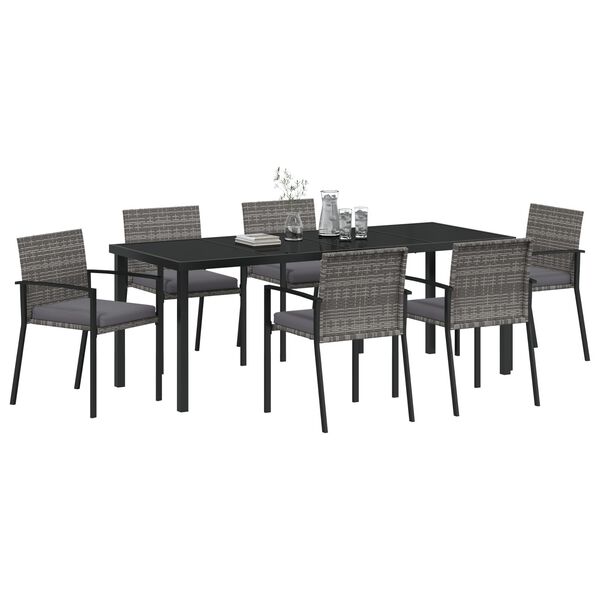 vidaXL Set da Pranzo per Giardino 6 pcs Grigio