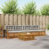 vidaXL Set di divani da esterno 5 pcs Grigio Naturale e Chiaro