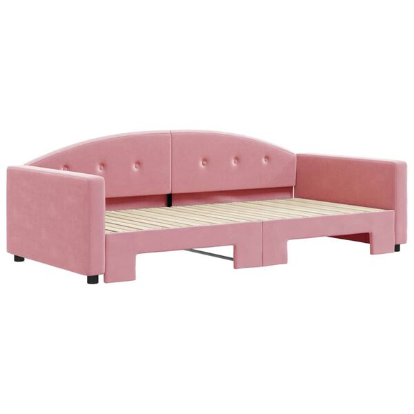 vidaXL Divano Letto con Letto Estraibile Rosa 100x200 cm in Velluto