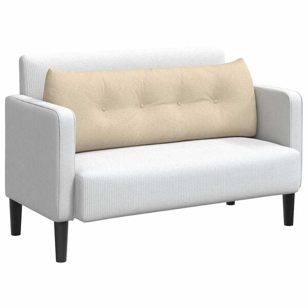 vidaXL Cuscino per Schiena Crema 140 x 24 x 50 cm Tessuto