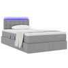 vidaXL Letto con contenitore e LED Grigio chiaro 120 x 200 cm Tessuto
